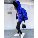 Women's Fur Detail Hooded Monchler Coat, 5851