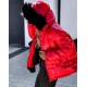 Women's Fur Detail Hooded Monchler Coat, 5850