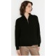 Women's Black Zipper Turtleneck Knitwear Blouse, 5540