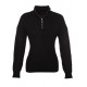 Women's Black Zipper Turtleneck Knitwear Blouse, 5540