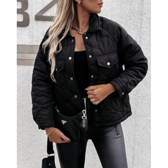 Pocket Collar Datay Jessica Matt Fabric Coat, 5046