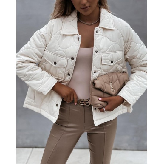 Pocket Collar Datay Jessica Matt Fabric Coat, 5037