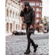 Women's Black 1st Quality Hooded Side Zipper Pocket Imported Jessica Kunaş Coat 9115, 4894 Women's Black 1st Quality Hooded Side Zipper Pocket Imported Jessica Kunaş Coat 9115, 4894