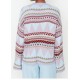 Women's Blue Round Neck Knit Sweater 2054, 4727