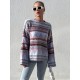 Women's Blue Round Neck Knit Sweater 2054, 4727