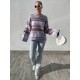 Women's Blue Round Neck Knit Sweater 2054, 4727