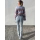 Women's Blue Round Neck Knit Sweater 2054, 4727