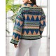 Women's Brown Round Neck Knit Sweater 2054, 4726