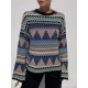 Women's Brown Round Neck Knit Sweater 2054, 4726