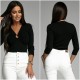 Women's Black Double-breasted Collared Ring-shaped Camisole Blouse 1005, 4707 Women's Black Double-breasted Collared Ring-shaped Camisole Blouse 1005, 4707