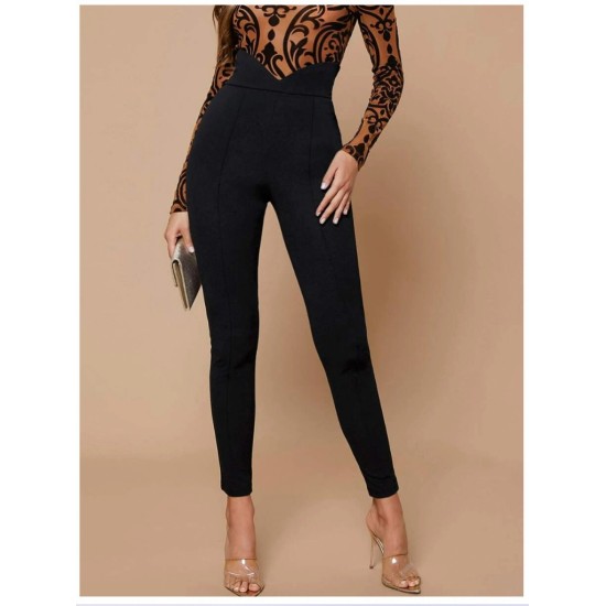 Women's Black Crepe Trousers (Size S), 6396
