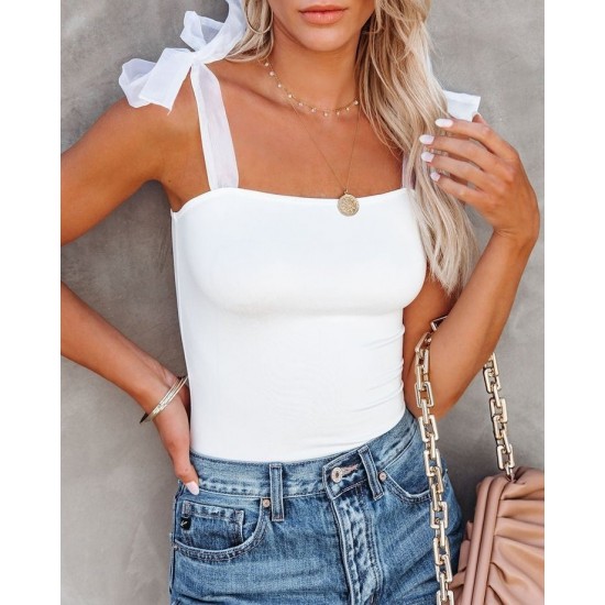 Sandy Blouse With Tulle Straps, 3070