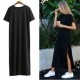 Women's Short Sleeve Slit Viscose Blouse, 7601