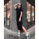 Women's Short Sleeve Slit Viscose Blouse, 7601