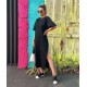 Women's Short Sleeve Slit Viscose Blouse, 7601