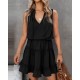 Zero Sleeve V-neck Silk Aerobics Dress, 4405