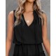 Zero Sleeve V-neck Silk Aerobics Dress, 4405