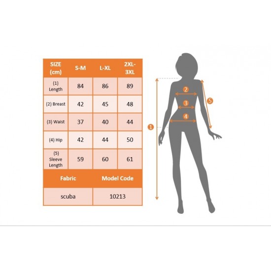 Women's Long Sleeve Collar And Hem Asymmetric Cut Waterway Pattern Diving Dress, 8008 Women's Long Sleeve Collar And Hem Asymmetric Cut Waterway Pattern Diving Dress, 8008