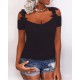 Women's Floral Guipure Strap Viscose Blouse, 7780