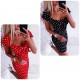 Bust Lace Detail Polka Dot Crepe Dress, 3271