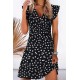 Women's V-neck Shoulder Detail Floral Print Gilette Single Jersey Dress, 8031 Women's V-neck Shoulder Detail Floral Print Gilette Single Jersey Dress, 8031