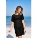 Women's Short Sleeve Bateau Neckline Tulle Fabric Pareo, 8242 Women's Short Sleeve Bateau Neckline Tulle Fabric Pareo, 8242