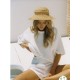 Women's White Gippled Supreme T-shirt And Lined Shorts Suit, 8091 Women's White Gippled Supreme T-shirt And Lined Shorts Suit, 8091