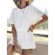 Women's White Gippled Supreme T-shirt And Lined Shorts Suit, 8091