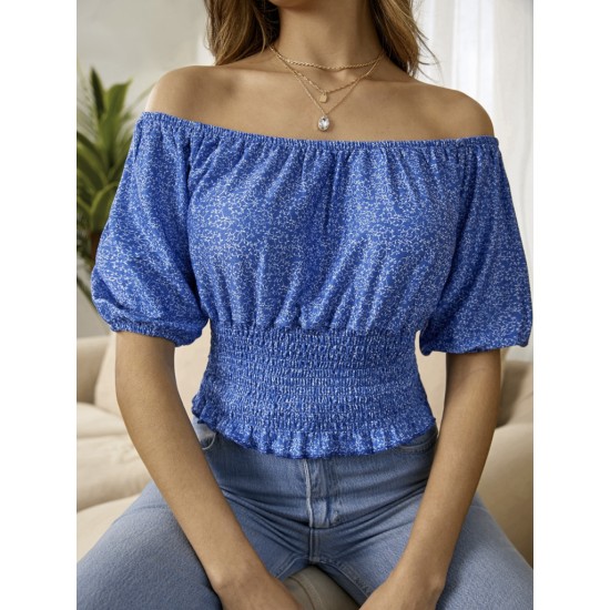 Women's Short Sleeved Madonna Collar Elastic Gusseted Single Jersey Blouse, 8026 Women's Short Sleeved Madonna Collar Elastic Gusseted Single Jersey Blouse, 8026