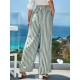Women's Striped Woven Viscose Trousers With Elastic Waist, 8025 Women's Striped Woven Viscose Trousers With Elastic Waist, 8025