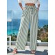 Women's Striped Woven Viscose Trousers With Elastic Waist, 8025