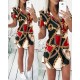 Women's Short Sleeve Polo Collar Chain-printed Button Down Diving Dress, 7803 Women's Short Sleeve Polo Collar Chain-printed Button Down Diving Dress, 7803