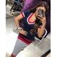 Striped Knit Dress (navy Blue), 2956