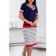 Striped Knit Dress (navy Blue), 2956