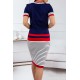 Striped Knit Dress (navy Blue), 2956