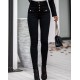 Women's High Waist Button Pocket Detail Jeans, 7847 Women's High Waist Button Pocket Detail Jeans, 7847