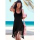 Women's Sleeveless Tasseled Viscose Dress, 8332 Women's Sleeveless Tasseled Viscose Dress, 8332