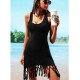 Women's Sleeveless Tasseled Viscose Dress, 8332 Women's Sleeveless Tasseled Viscose Dress, 8332