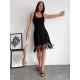 Women's Sleeveless Tasseled Viscose Dress, 8332 Women's Sleeveless Tasseled Viscose Dress, 8332