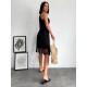 Women's Sleeveless Tasseled Viscose Dress, 8332 Women's Sleeveless Tasseled Viscose Dress, 8332