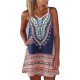 Women's V-neck Strap Ethnic Pattern Micro Dress, 8342 Women's V-neck Strap Ethnic Pattern Micro Dress, 8342