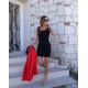 Women's Strappy U-neck Crepe Dress, 8363