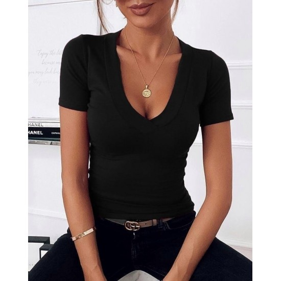 V-Neck Type Viscose Fabric Blouse, 2613