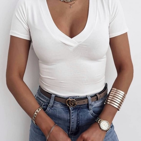 V-Neck Type Viscose Fabric Blouse, 2547