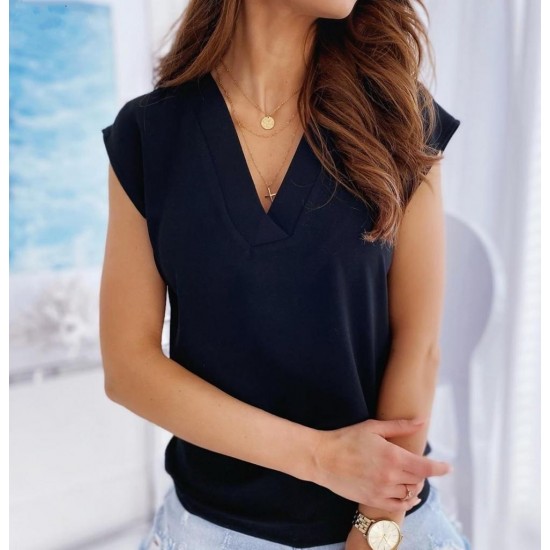 V-neck Viscose Fabric Blouse, 3152