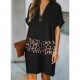 Leopard Pieced Loose Viscose Dress, 2936