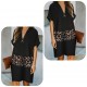 Leopard Pieced Loose Viscose Dress, 2936