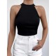 Women Black Zero Sleeve Round Neck Blouse, 8211 Women Black Zero Sleeve Round Neck Blouse, 8211