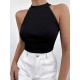 Women Black Zero Sleeve Round Neck Blouse, 8211 Women Black Zero Sleeve Round Neck Blouse, 8211
