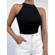 Women Black Zero Sleeve Round Neck Blouse, 8211 Women Black Zero Sleeve Round Neck Blouse, 8211